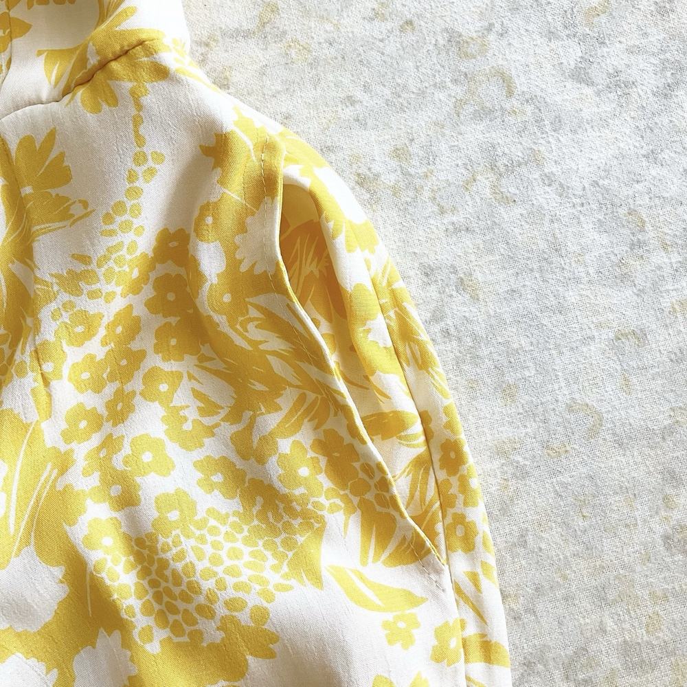 Faithfull the Brand Size 4 Kabash Jumpsuit Romper Yellow Floral Print Ruffle - Picture 7 of 13